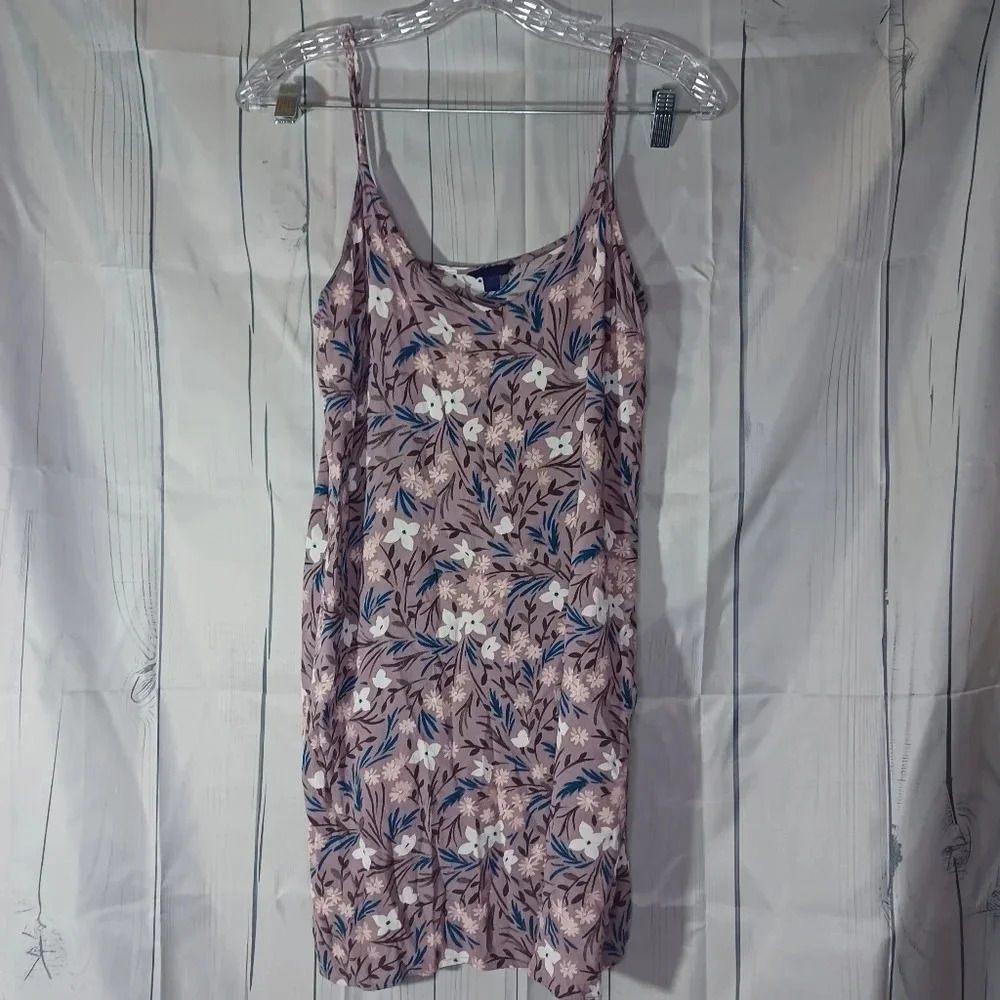 Aeropostale mini purple floral spaghetti strap 90's Y2K grunge dress